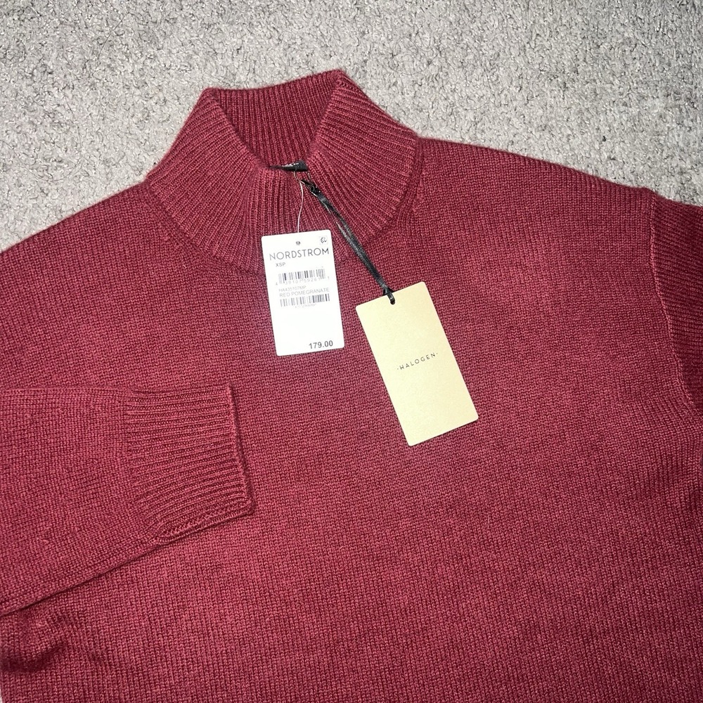 NWT Halogen Cashmere Turtleneck Sweater Size‎ XS Petite Red Luxury